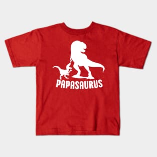 Papasaurus Papa Dinosaur Rex Funny Dad Fathers Day Gift Idea Kids T-Shirt